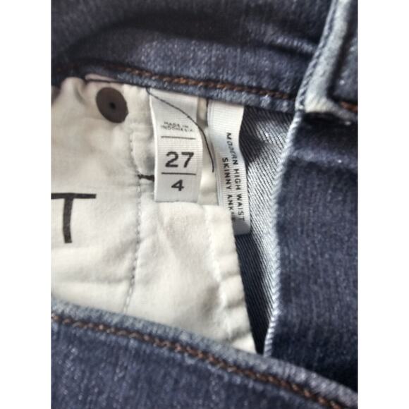 LOFT Women's Blue Denim‎ Dark Wash Modern High Waist Skinny Leg Jeans Sz 4 27 - Picture 2 of 3